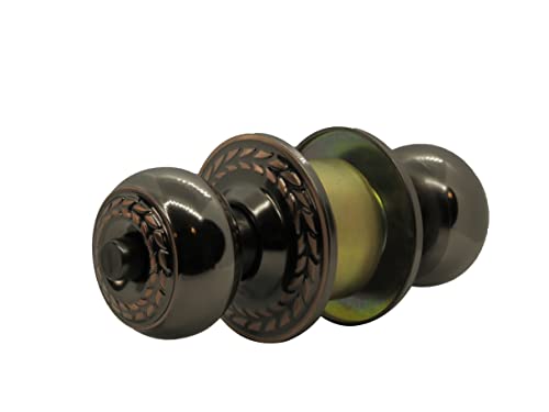 Lockset Privacy Door Knob Lock Set With 2 Latches, Door Handle For Bedrooms And Bathroom. Antique Black #TOP1