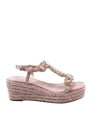 Alma en Pena Sandalen mit Keilabsatz für Damen - Lila Modell 1450 1450 Stoff, Lila, 39 EU