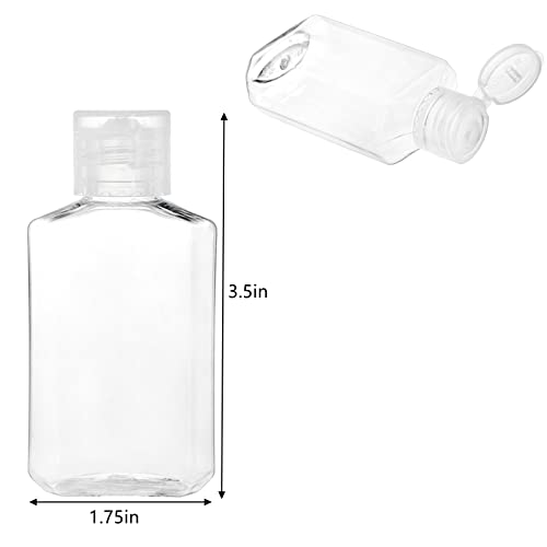 Frcctre 60 Pack 2 Oz Empty Clear Plastic Travel Bottles, Portable Refillable PET Bottles with Flip Top Caps, Travel Size Containers for Hand Sanitizer Shampoo Lotion Toiletry2
