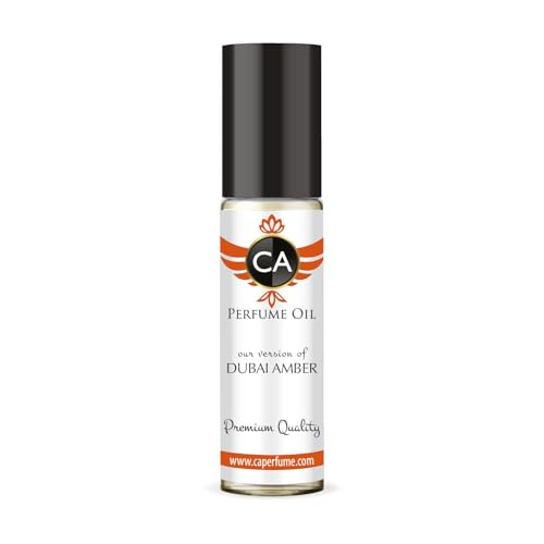 CA Perfume Impression of Dubai Amber Unisex Fragrance Oil Amber Scent Long Lasting Perfumes for Women &amp; Men Travel Size TSA Ready Mini Parfum Body Oil Roll-on 0.33 Fl Oz 10ml