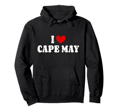 I Love Cape May Town Maglietta, I Heart Cape May Felpa con Cappuccio