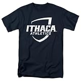 LOGOVISION Ithaca College Primary Logo Distressed Unisex Adult T Shirt, Navy, Large