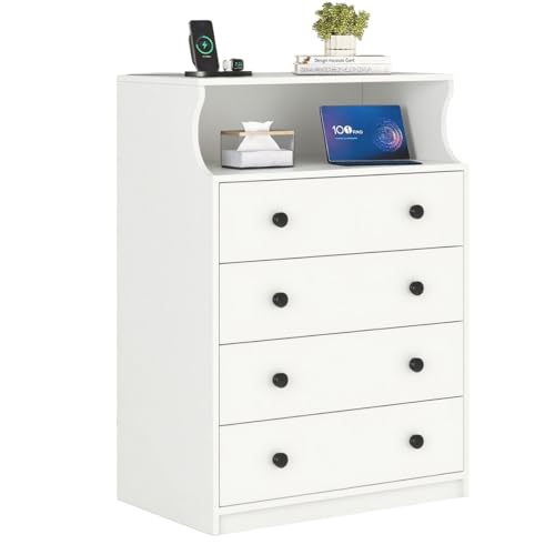 Catálogo para Comprar On-line Cómodas y cajoneras - los más vendidos. 46 UNKKS Cajonera, Cajonera para Recamara, Cómoda de 5 Cajones,Blanco Moderna Cómoda Madera,Clóset Almacenamiento Blanco con 5 Cajones 70X40X96.5CM