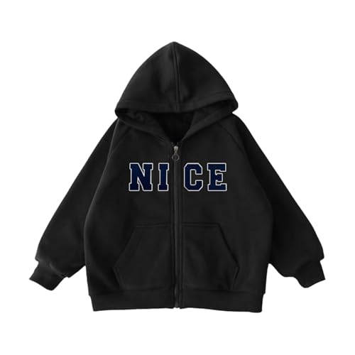 Boys Girls Oversized Hoodies Zip-Up Sweatshirts Nice Graphic Jacket with Pocket Fall Winter Pullover Sweater Coat