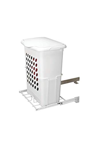 Rev-A-Shelf Polymer Door Mount Pullout Hamper w/lid, White
