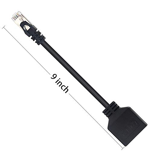 Duttek Lan Splitter, RJ45 lan rozdělovač 1 na 2, RJ45 1 samec k 2 samice adaptér pro Ethernet CAT 5/CAT 6 LAN Ethernet kabel Extender síťový adaptér konektor (1 pár)