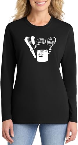 Image of I Hate My Job Toothbrush Toilet Paper Funny Top Toothbrush Toilet Paper Humor Graphic Cotton Tee Adult Youth Tall Men Women