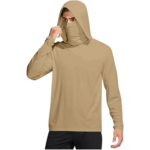 2025 Classic Fishing Men Hoody Shirts & Face Mask Summer Long Sleeve Outdoor Sun Protection Pullover Basic Tees