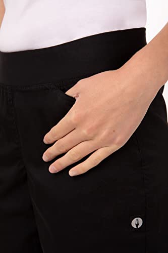 image for Chef Works Women's Lightweight Slim Chef Pants, Black, Large