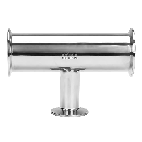 Image of DERNORD Reducing Clamp Tee 3 Way Stainless Steel 304 Sanitary Fitting (Pipe OD: 2 inch x 2 inch x 1 inch)