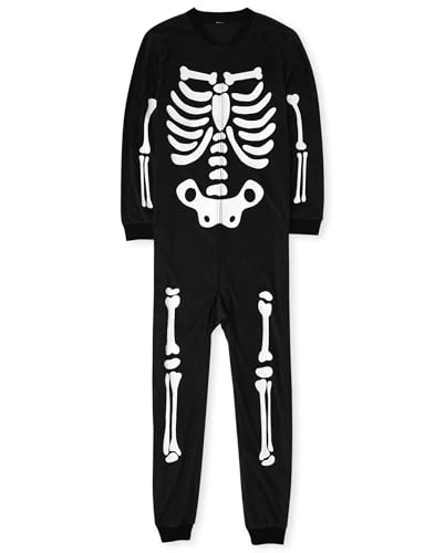 The Children's Place Kids One Piece Family Matching, Halloween Pajama Sets, Cotton, Skeleton, Large