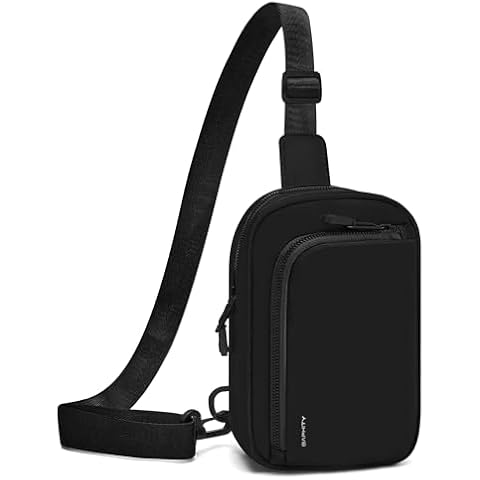 BAPHITY Small Sling Bag for Women and Men, Crossbody Bag Trendy, Fanny Packs Purses Chest Bag for Travel - Black Cover