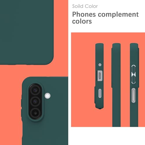 Image of YATWIN Silicone Case for Samsung Galaxy A17 4g /5g, Soft-Touch, Shockproof, DustProof, Antiskid Phone Cover for Samsung Galaxy A17 4g /5g - Dark Green