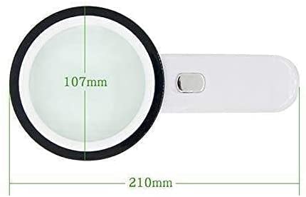 Extra Große Handlupe Mit 12 LEDs Und Beleuchtung, 30-Fache Vergrößerung, Große, Verzerrungsfreie 100-Mm-Leuchtlupe Mit Glaslinse Zum Lesen,