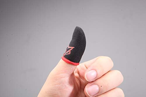 Mobile Game Controller Finger Sleeve Sets [6 Pcs],Anti-Sweat Breathable Touchscreen Finger Sleeve For Mobile Phone Games For Pubg/Mobile Legends/Knives Out(Black Red) #TOP5