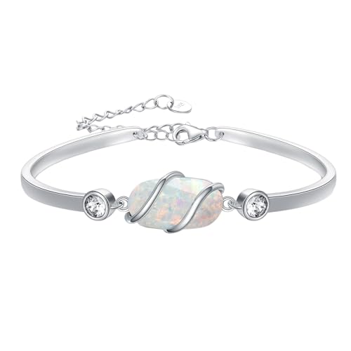 925 Sterling Silver Bracelet for Women Gemstone Bracelet Bangle Fine Jewelry Birthday Christmas Gifts for Women Her Wife Mom