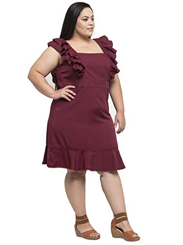 Image of Flambeur Women's Crepe A-Line Knee-Length Dress