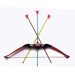Collectrio Plastic Archery Shoot Bow and Arrow with 3 Suction Multicolour