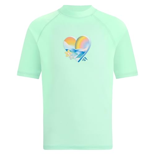 Image of Kanu Surf Girls' Jade Rash Guard UPF 50+ Sun Protection Short Sleeve Swim Shirt