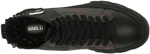 Karl Lagerfeld Paris Men's Double Back Zip Quilted Camo High Top Sneaker, Black/Brown, 10 | Image 4