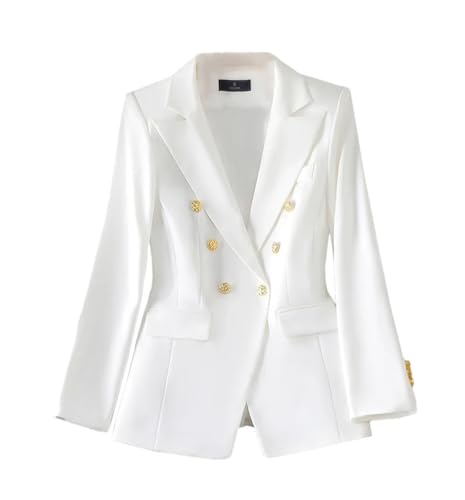 Blazer blanc femme mi-saison chic veste costume de travail ajustée taille M