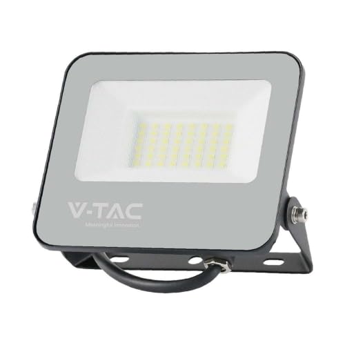 Image of V-TAC LED Floodlight - Slimline Series - 160lm/w - IP65 Waterproof - Black Housing - 30W - 4800 Lumen - 6500K