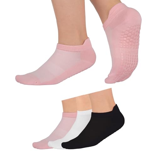 Image of Pilates Socks with Grips for Womens Athletic Gym Yoga Barre Dance Non Slip Skid Socks for Women