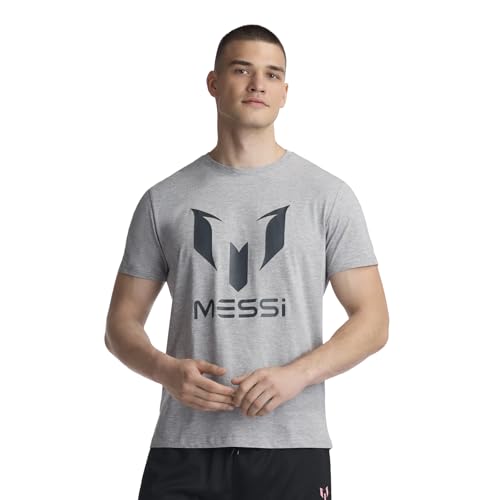 Image of Messi Men's Wingstar Logo Tee, Lifestyle Short Sleeve T-Shirt, Standard Fit with Graphic