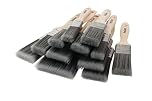 ProDec Decorator's Dozen 12 Piece Synthetic Paint Brush Set for a Smooth Finish Painting with Emulsion, Gloss, Satin Paints on Walls, Ceilings, Wood, Metal - 2x 1, 5x 1.5, 4x 2, 1x 3 inch