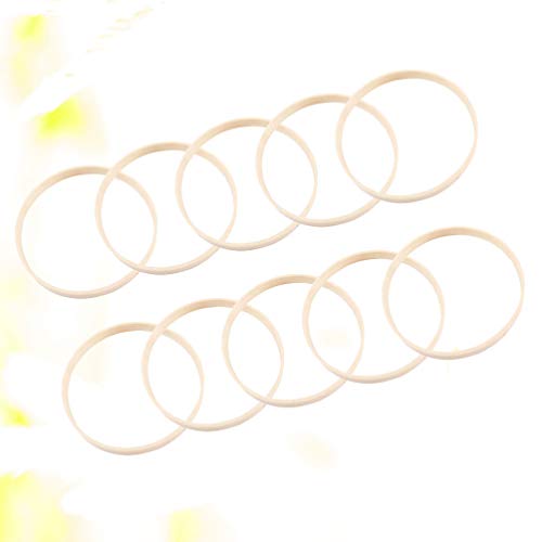 Anéis de madeira STOBOK 12 peças, 10 cm, argolas de macramê, anéis de bambu apanhador de sonho, argo