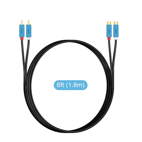 J&D 2 RCA Extension Cable, Gold Plated 2 RCA Male to Female Stereo Audio Extension Cable with Heavy Duty Aluminum Alloy Shell, 2 Meter - Image 6