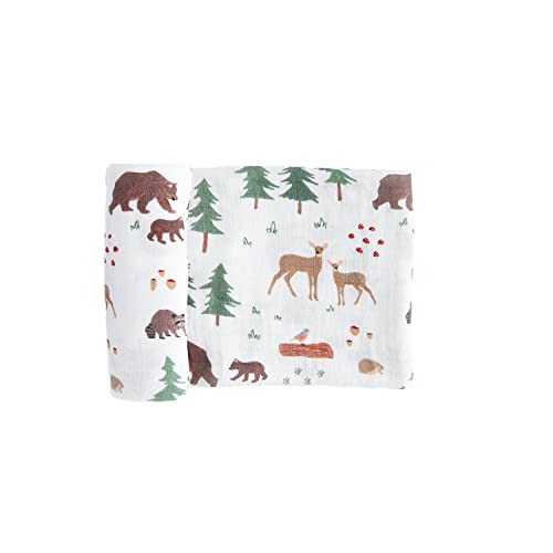 Red Rovr 100% Certified Organic Cotton Muslin Swaddle | Newborn Receiving Blanket | Baby Wrap | Boy, Girl, Unisex | Soft, Lightweight, Breathable | Burping, Nursing | 44" X 44" | Bear Buddies #TOP20