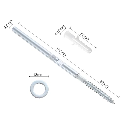Support étagère flottante pour fixer tablette bois mur 8x100mm - 3