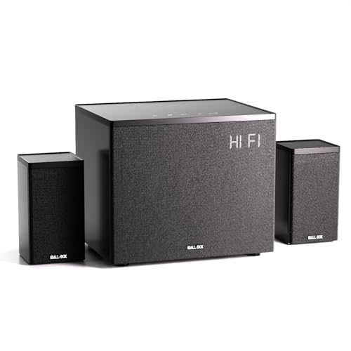 IBALL·BOX 2.1 Computer Speakers with Subwoofer, PC Speakers for Desktop with Deep Bass, Bluetooth USB Optical Gaming Sound System for Monitor and Laptop