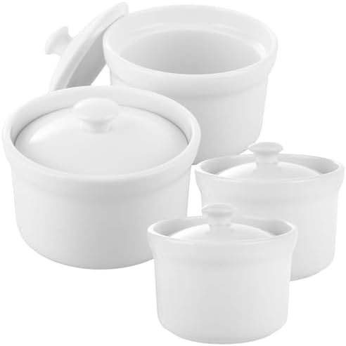 Set of 4 Ceramic Stew Bowls with Li...