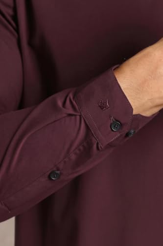 Image of Louis Philippe Men's Slim Fit Bamboo Blend Sustainable Stretch Young Formal Shirt