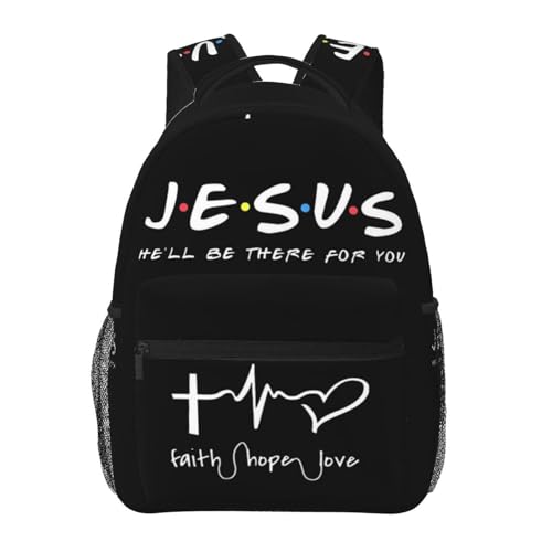 NUYFVG Mochilas cristianas con cruz de Jesús para laptop, bolsa para computadora, senderismo, viajes, mochila para mujeres y hombres, Jesús-11, Talla única