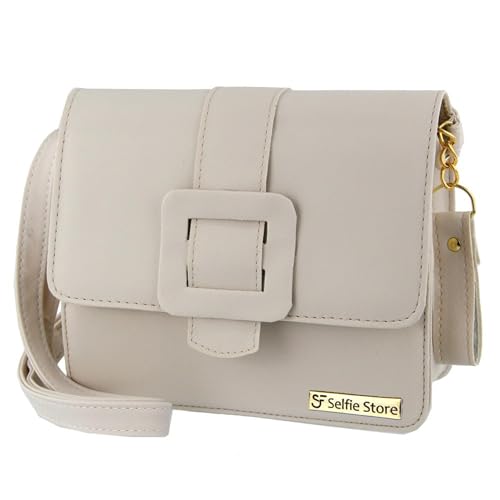 Bolsa Feminina Baú Casual Alça Ajustavel Cores Bege