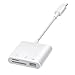 Denlane USB C SD Card Reader for iPhone 15-17, USB C to Micro SD Memory Card Adapter for iPad/Mac Pro/Air, USBC/Type C Camera Card Reader with USB A Port for iPhone 16 and More Android USBC Devices