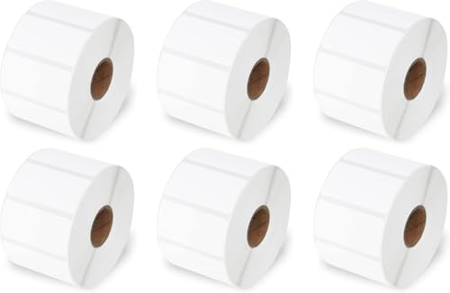 Image of BlackDreams 50x25 Chromo Barcode Label Sticker - 2 x 1 inches - 50mm x 25mm - 1500 Labels Per Roll - Self Adhesive Sticker for Printing Labeling (Ribbon Required) (Pack of 6 ROLL (9000 Labels))