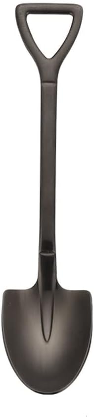 Tablespoons Fun Scoop-shaped Coffee Ice Cream Dessert Spoon, Stainless Steel Spoon Set, Set of 6 Pieces, Suitable for Family Weddings and Parties (6in) Serving Spoon (Color : Black A)