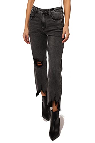 DEAR JOHN Jodi Women's Jeans Straight Leg High Rise Cropped Inseam