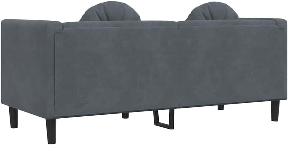 Sofa Dark Grey Velvet (100% Polyester) Living Room Furniture