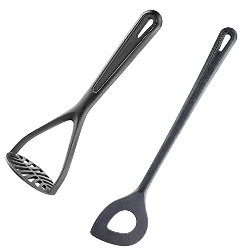 Westmark Kartoffelstampfer + Spitzloch-Löffel, Kunststoff, Gentle, Schwarz, 286322E6