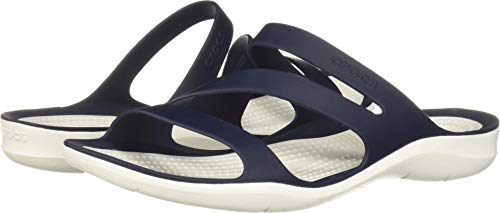 Crocs Femme Swiftwater Sandal W Sandales, Navy/White, 38/39 EU