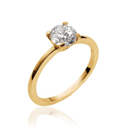Bague Anneau Solitaire d'exception avec un Oxyde de Zirconium de 6 mm