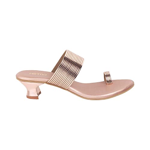 Image of Metro Women's Fashion Kitten Heel Slip-on Sandals