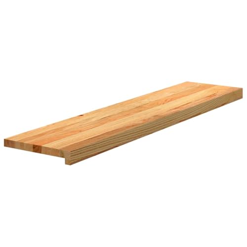 vidaXL Treppenstufen 4 STK. Hellbraun 110x30x2 cm Massivholz Eiche, Treppenstufe für Holztreppen, Treppenstufe Holz, Fenstersims, Treppenstufe Eiche