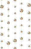 Glass Crystal Beads Curtain Window Door Curtain Passage Wedding Backdrop Door String Hanging Decoration (Chamgagne, 3.3Feet*5pcs)