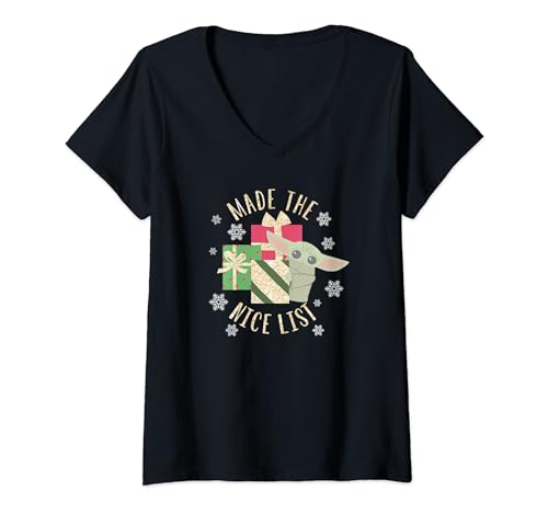 T-shirt Star Wars Mandalorian Grogu col V coton pour fan de The Mandalorian